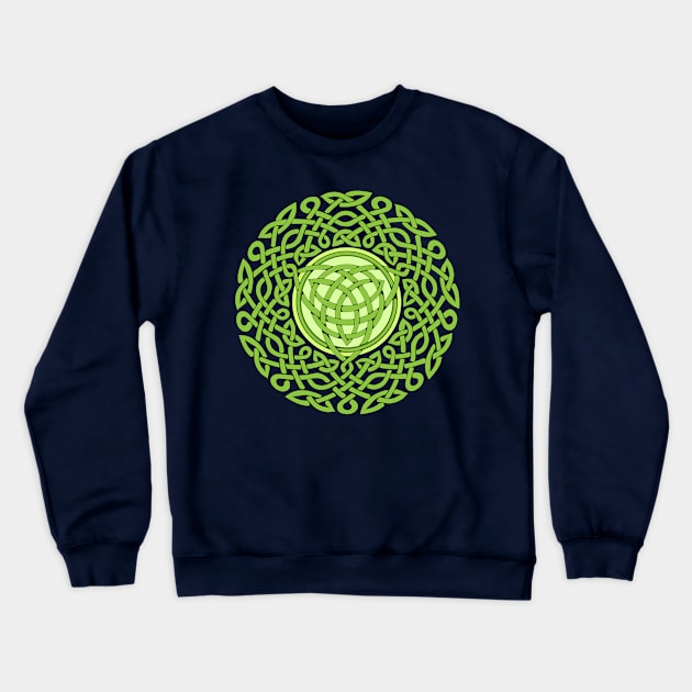 Green Celtic knot pattern Crewneck Sweatshirt by Artist Natalja Cernecka